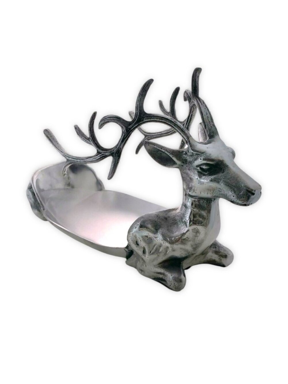 Reindeer Stag Metal Multi Use Container Vintage Christmas Decor